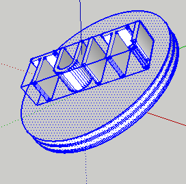 the sketchup version of the dot stl file displaying the Round Tuit