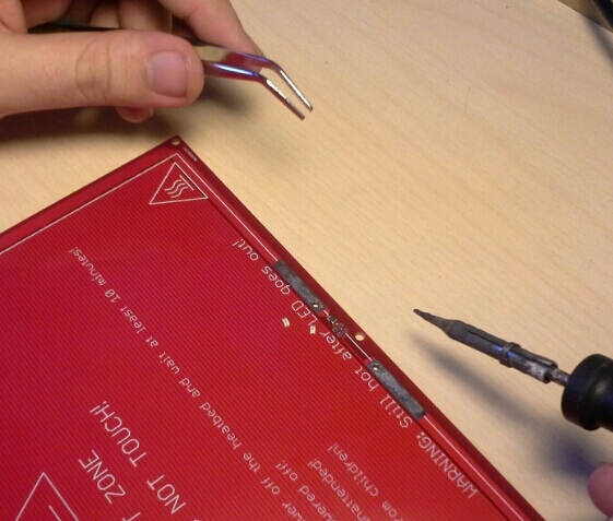 soldering heated bed