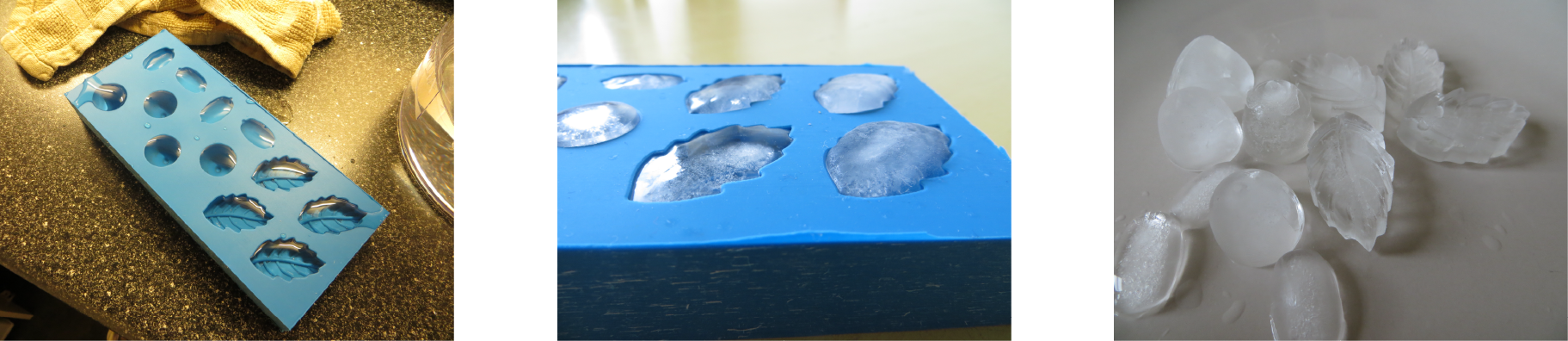final ice mold and ice cubes