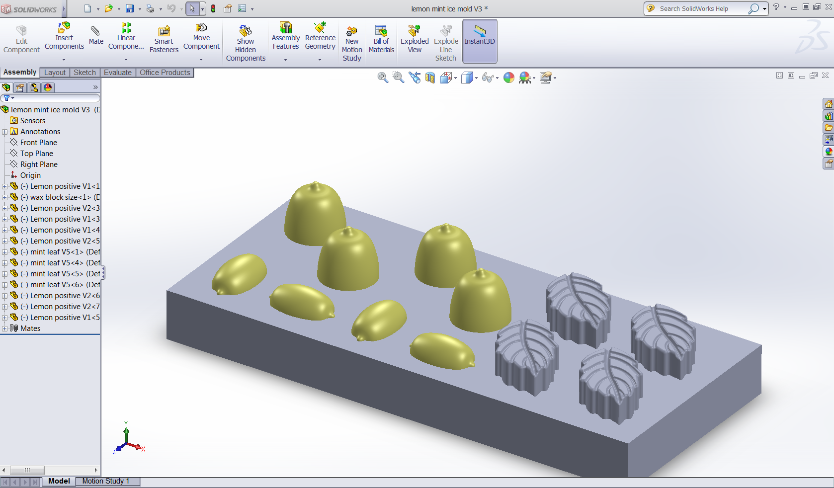 ice cube mold from solidworks