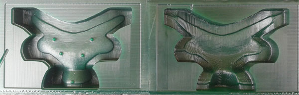 Molds milled in finish settings 