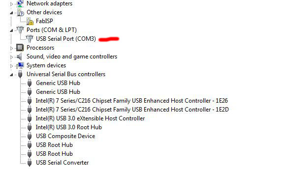Board listed FTDI