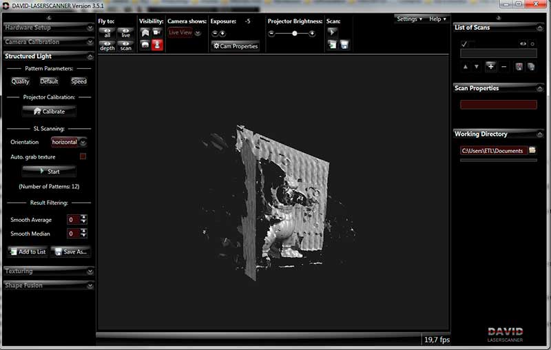 result structured light scanner