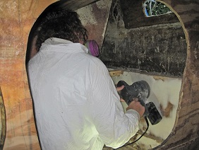 Inside boat