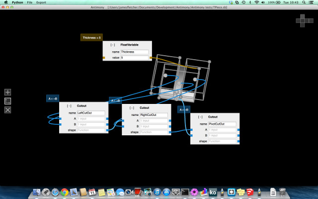 Screen Shot of T Piece in Antimony