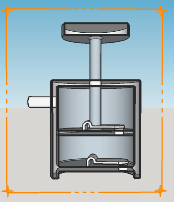 Slice view of pump designed in Sketchup