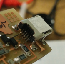 bad solder joint on USB header