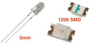 LEDs 5mm v 1206