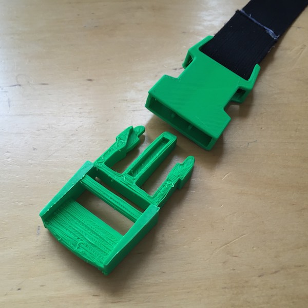 3D printed male and female buckle