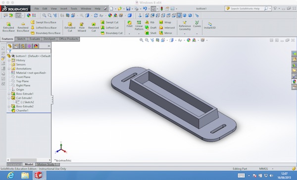 SolidWorks casing bottom
