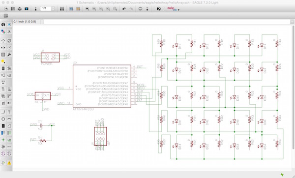Eagle hello array schematic