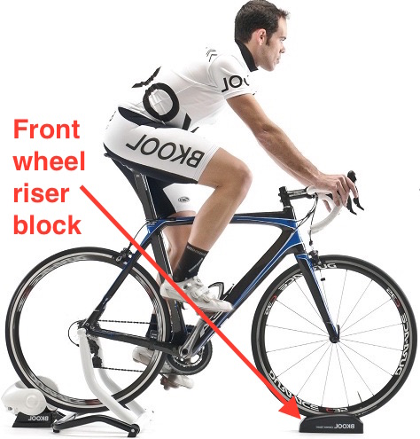 Turbo trainer front wheel riser block