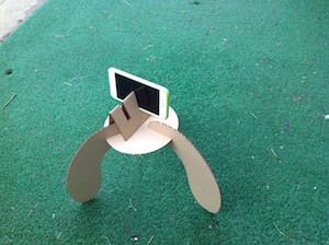 iPhone on tripod