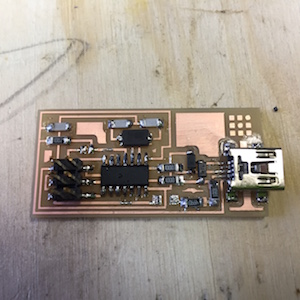 Completed FabISP with O ohm and solder bridge removed