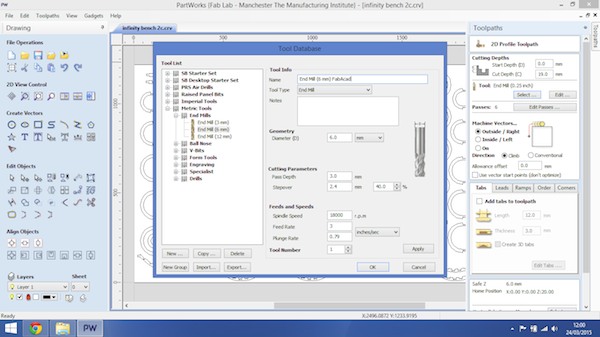 PartWorks tool database