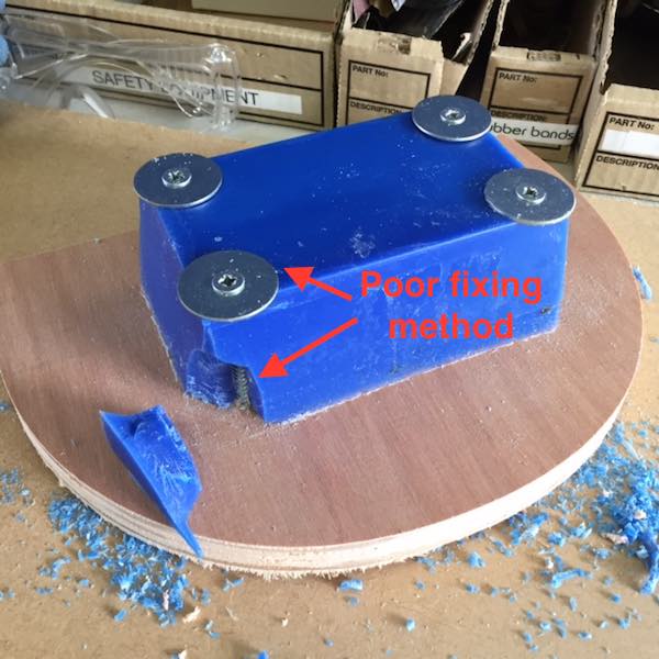 Wax block fixing
