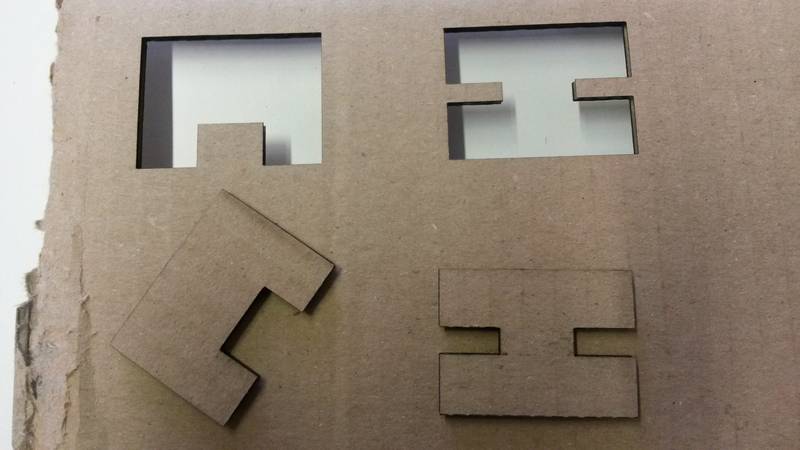 first cardboard cut