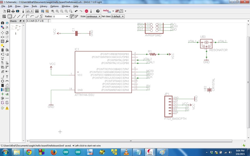 eagle schematic - right capacitor and resonator