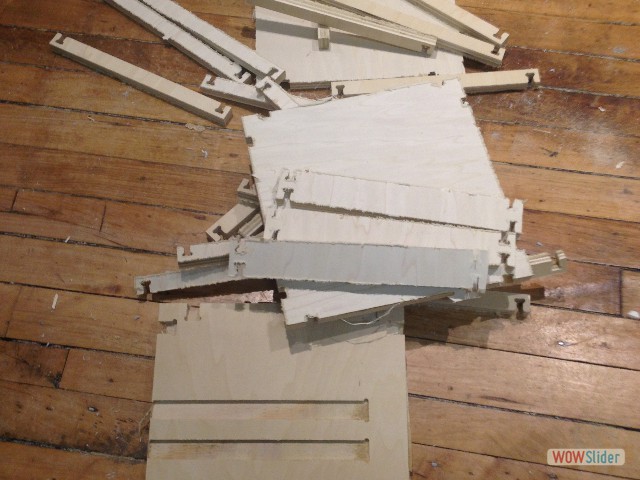 all the pieces ready for sanding and assembly