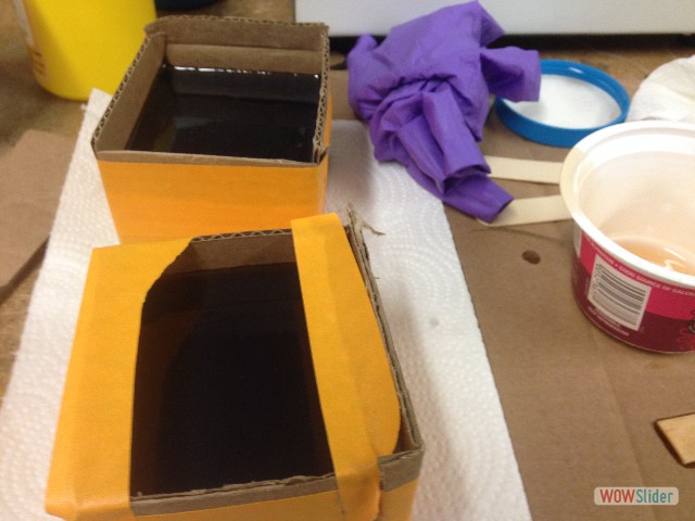 rubber poured for casting the mold
