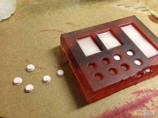 the drawer caps cast in hydro-stone