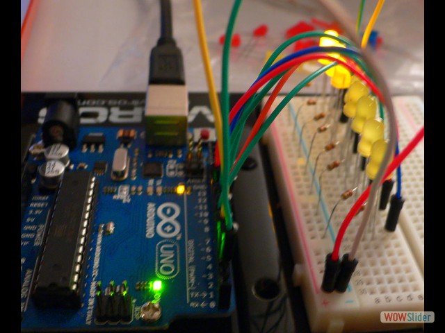 a row of LEDs can work like a ping pong or a marquee