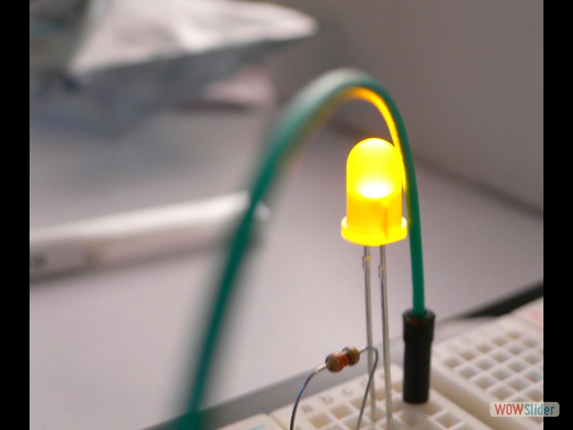 a lit LED!