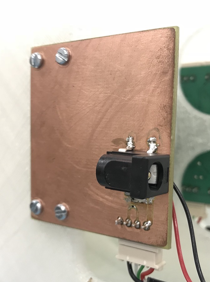 the power board mounted to the clock
