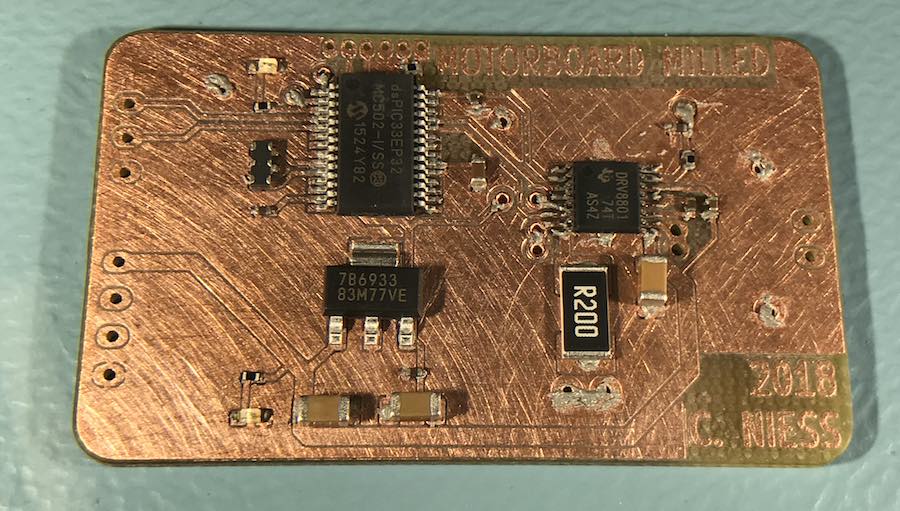 the board with components on it