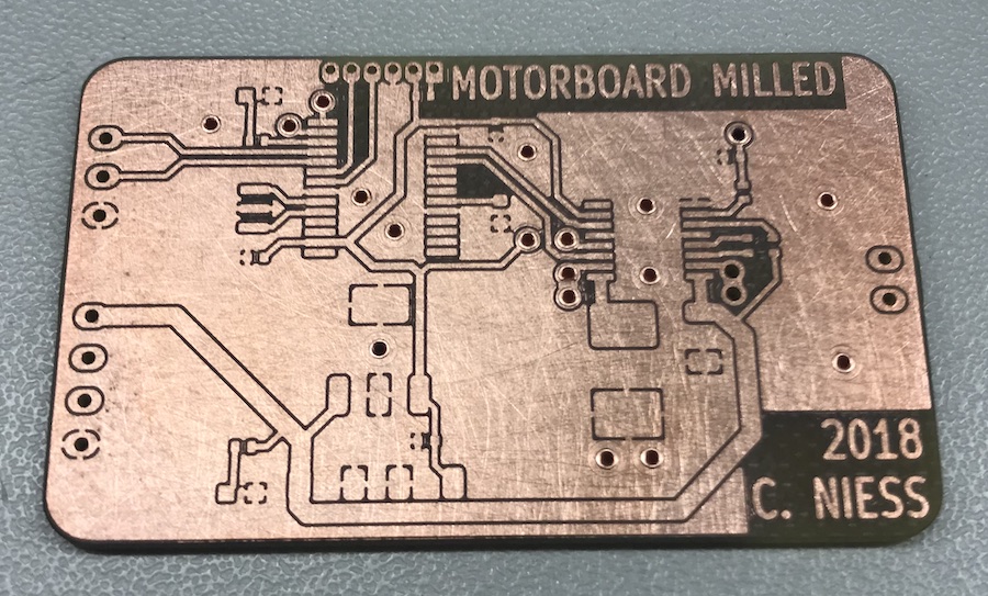 The milled board, top side