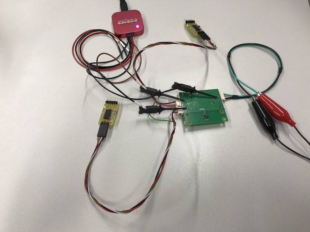 Logic analyser connected to the motorboard