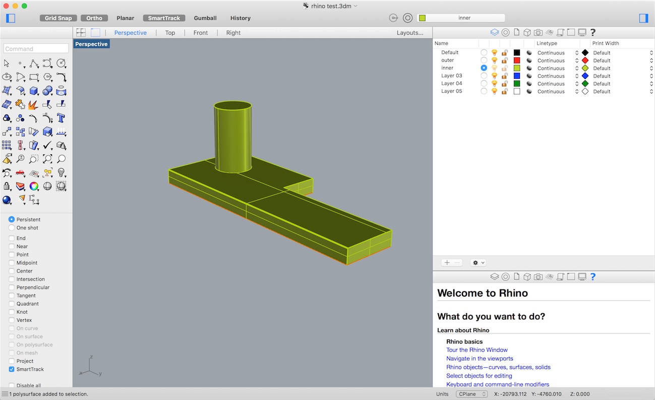 A test object in Rhino