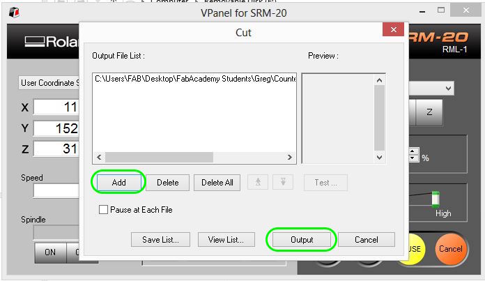 VPanel software cut function