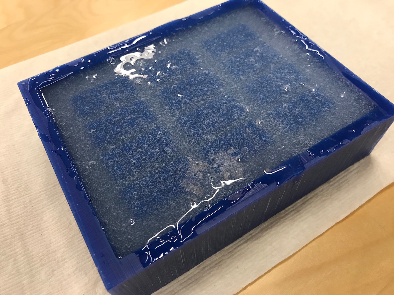 Silicone poured into countermold