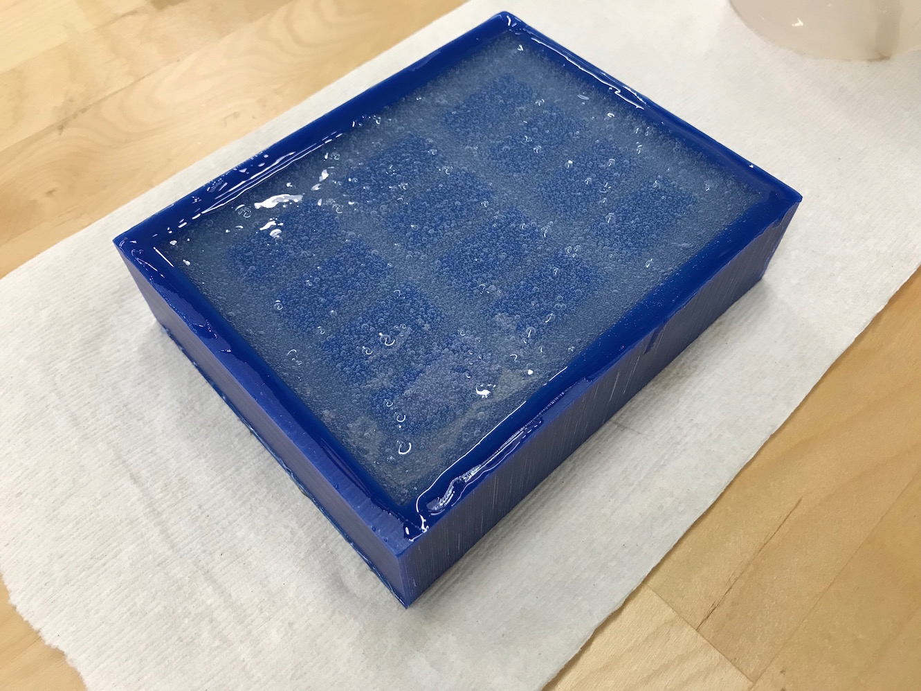 Silicone poured and setting