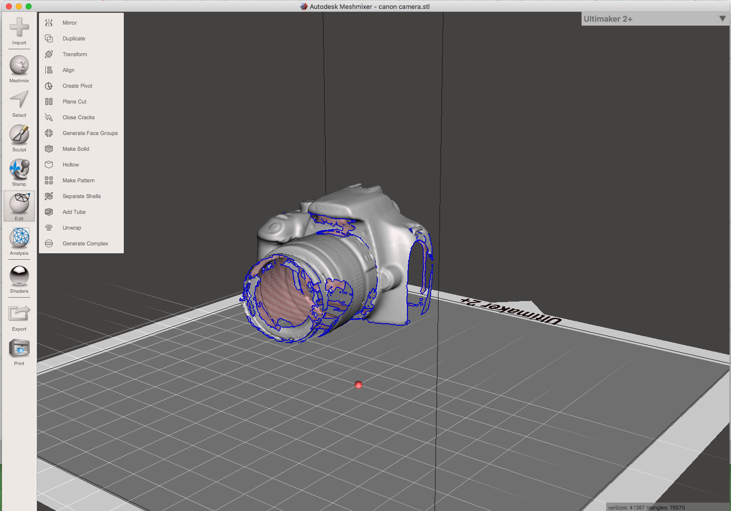 raw scan data with artifacts