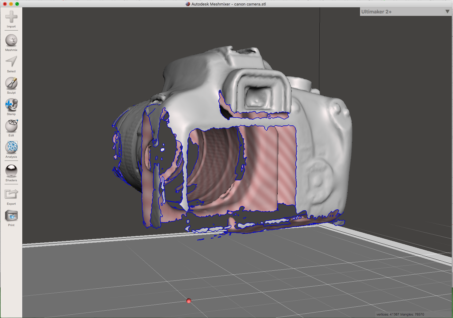 raw scan data with artifacts