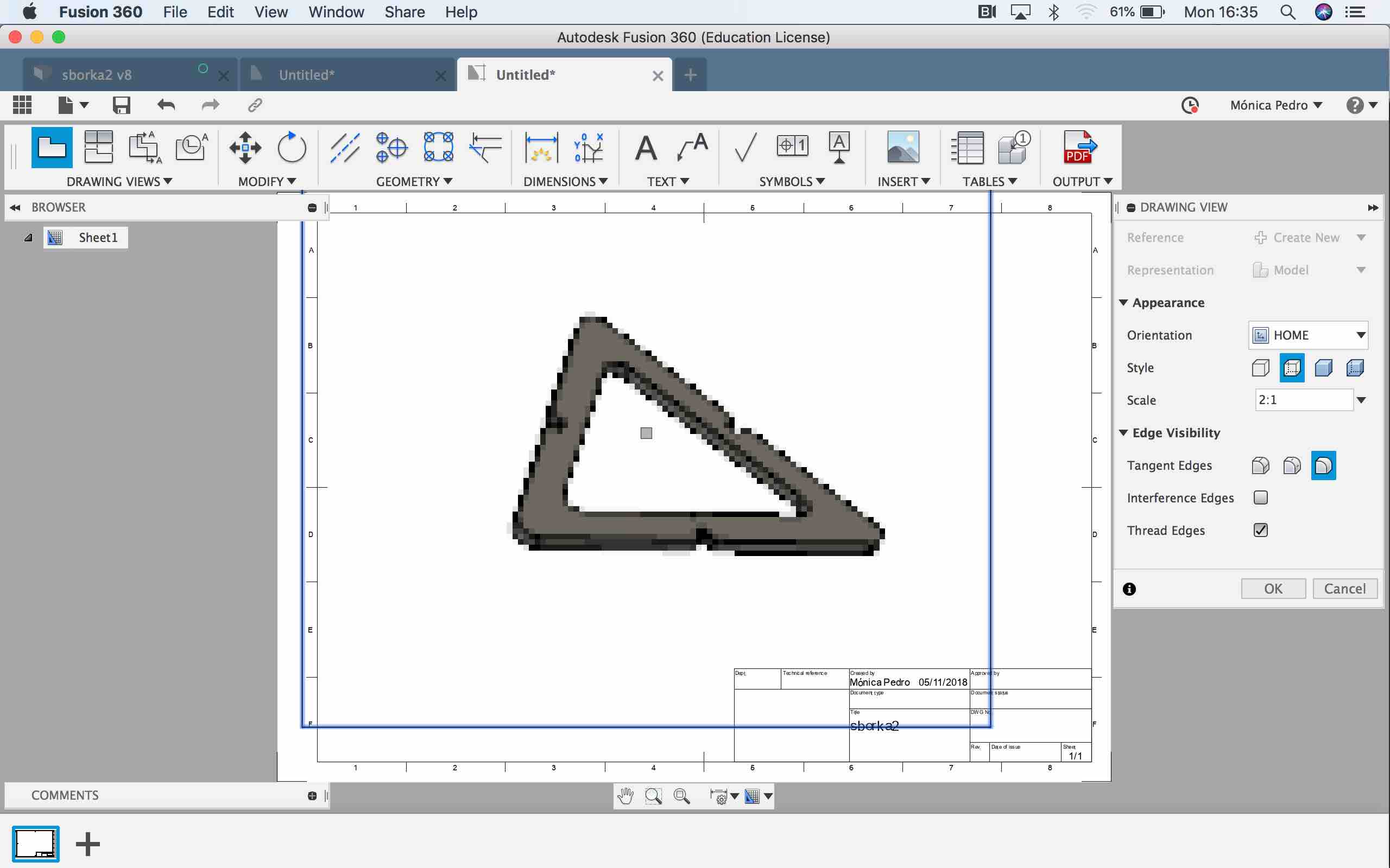 Fusion 360 Tic Tac Toe Drawing 