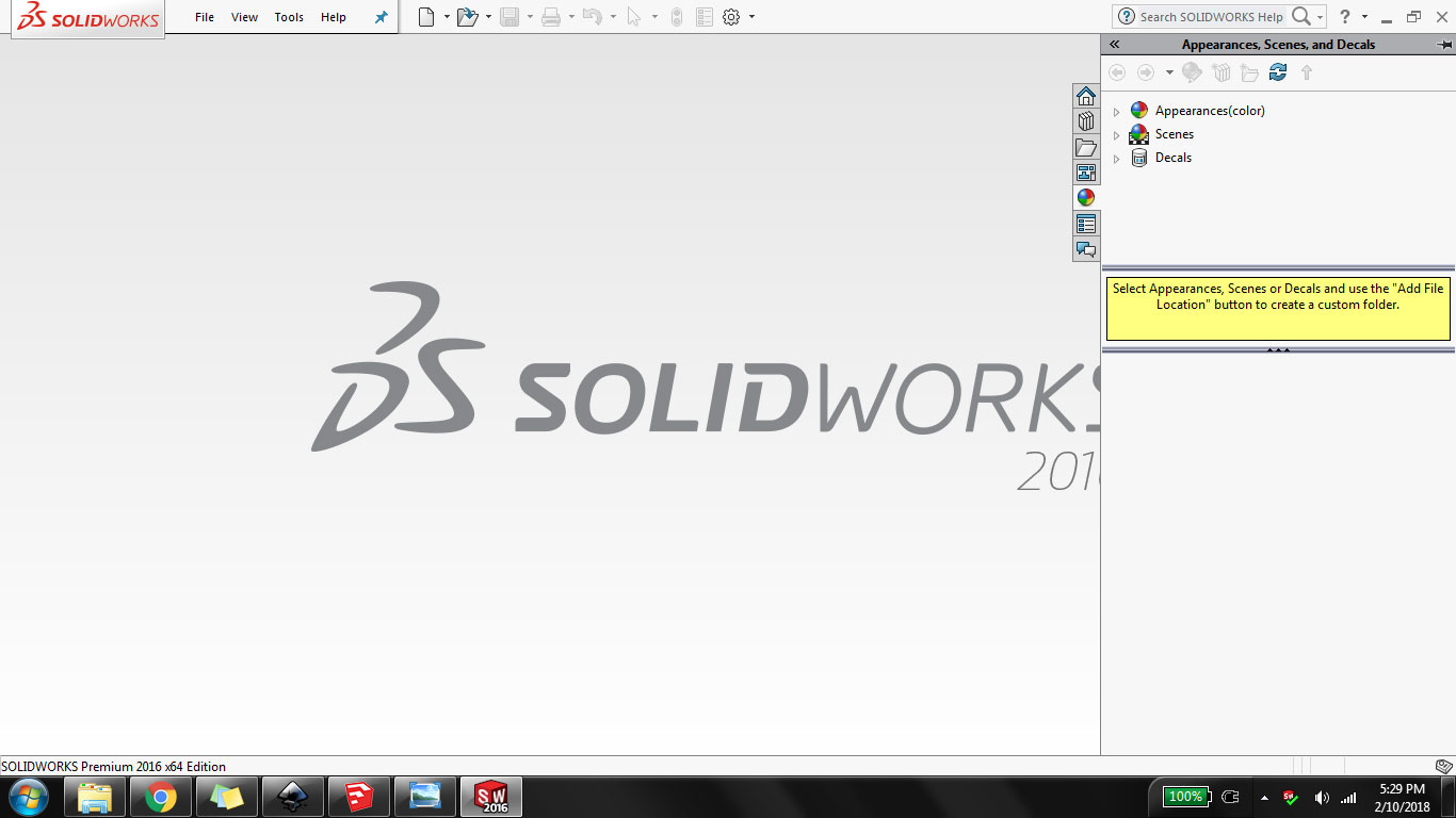1st Screen SolidWorks