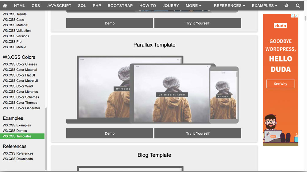 w3.css template