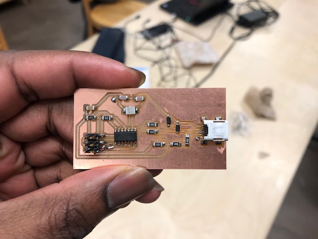 board with parts soldered on it