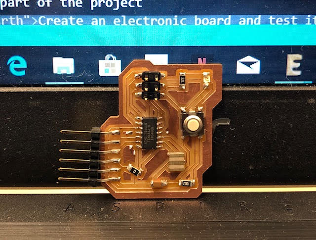 board with soldered components