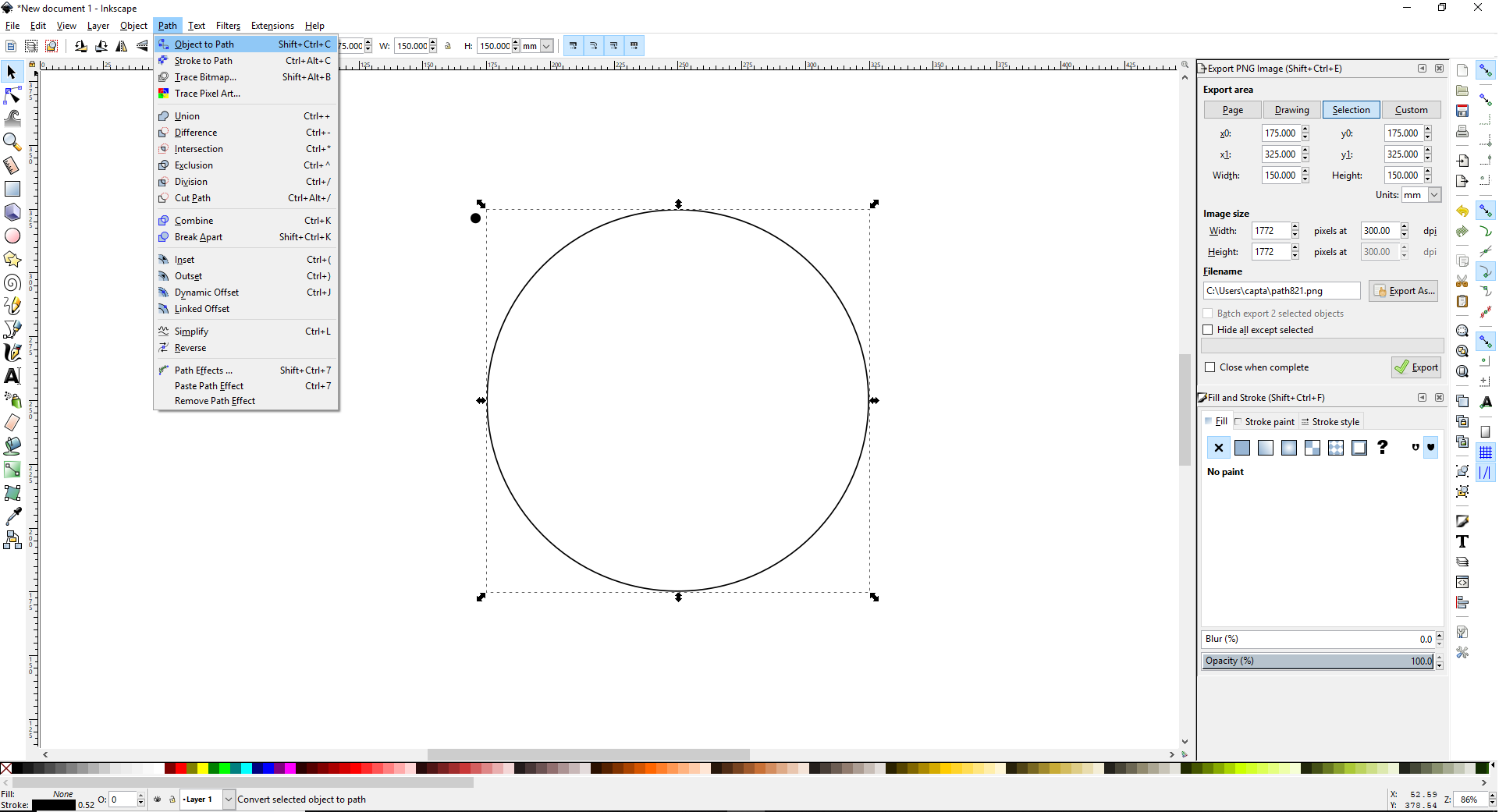 creating the pattern