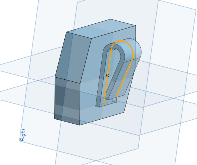 a view of the extruded clip