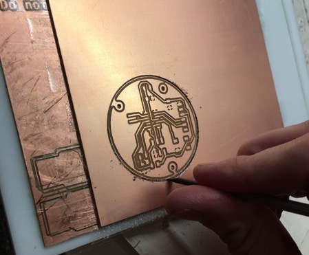 Removing cutout from copper plate 