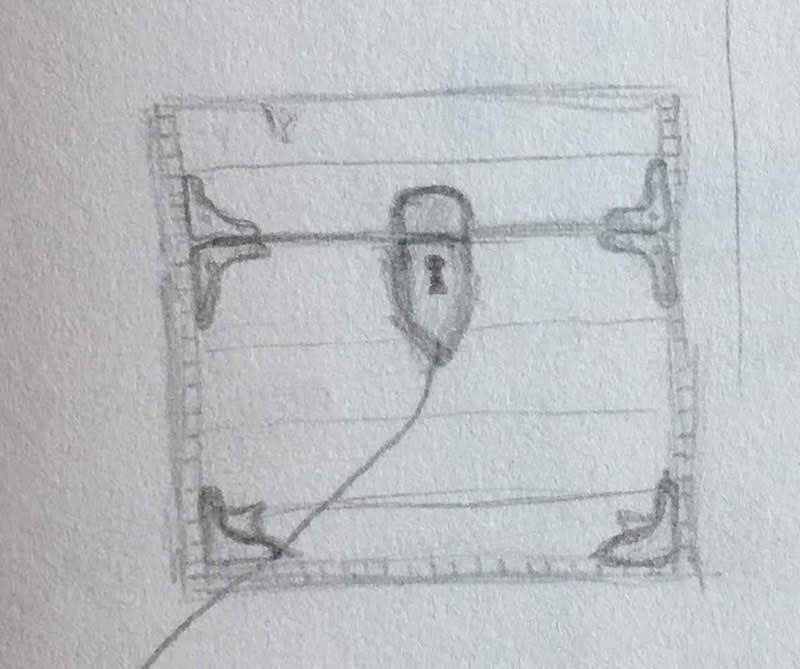 final sketch of pirate chest design