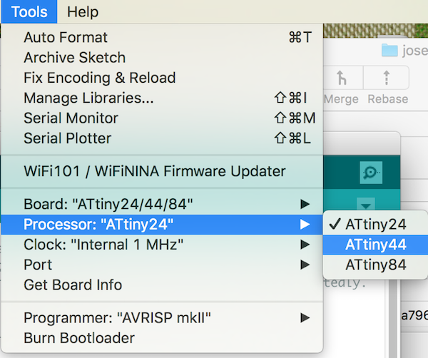 Processor select ATTiny44
