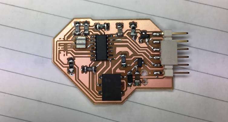Board soldered with vibration motor parts