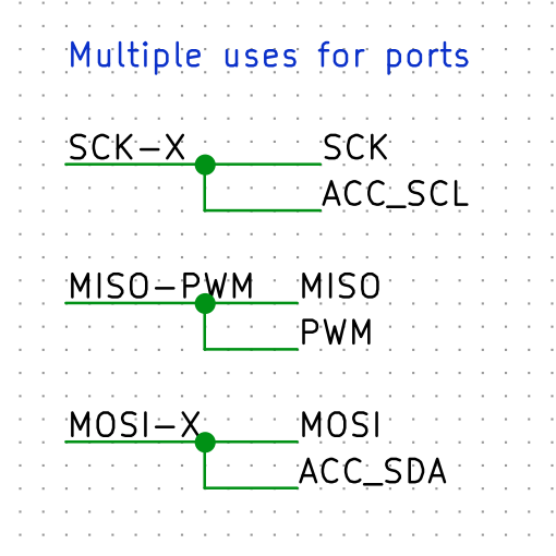 Schematic design for using two function on one pin