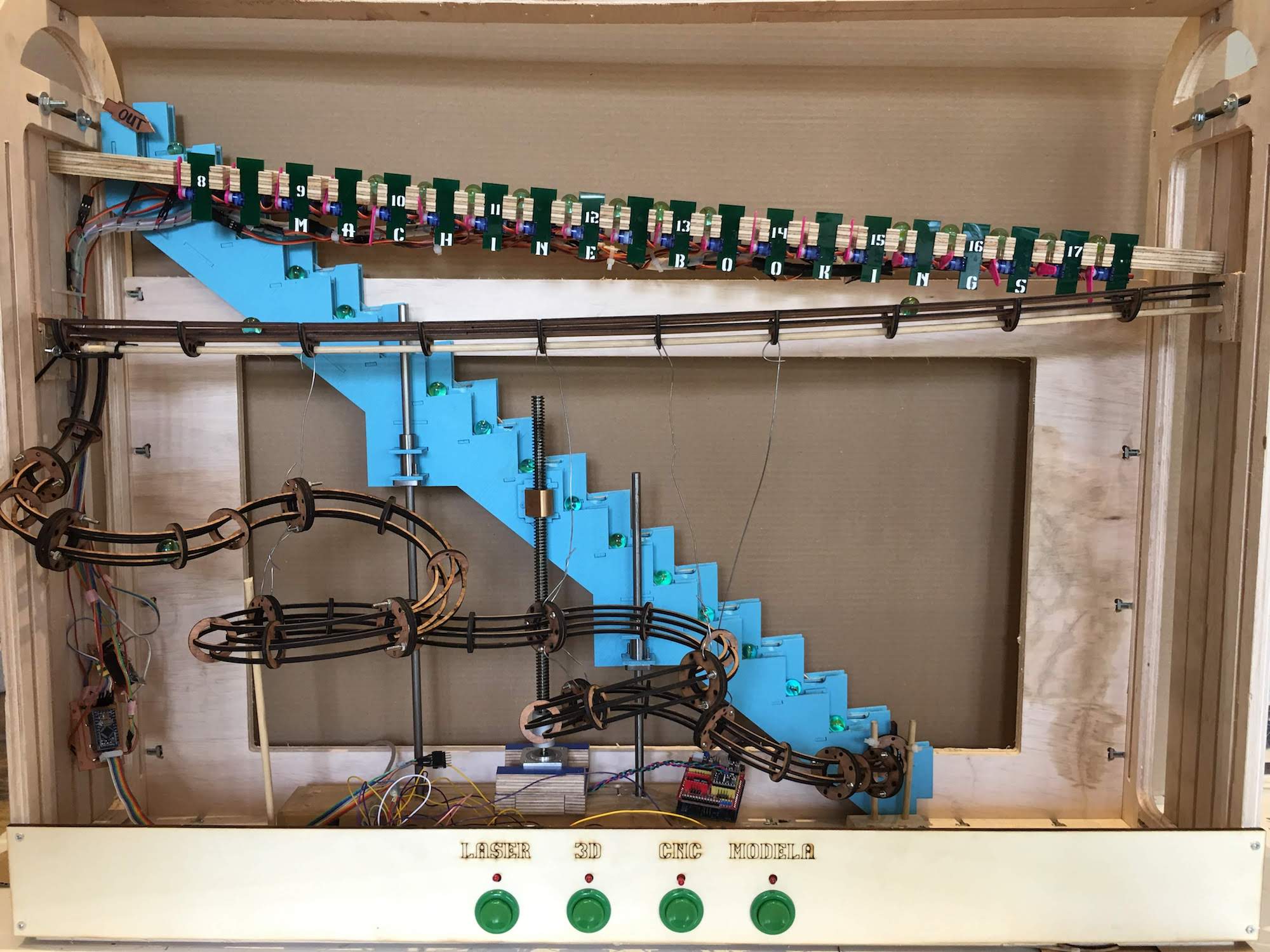 The Magic Marble Machine with the button panel